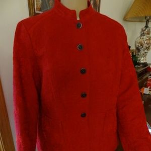 COLDWATER CREEK Short Oriental Red Jacket Sz 14